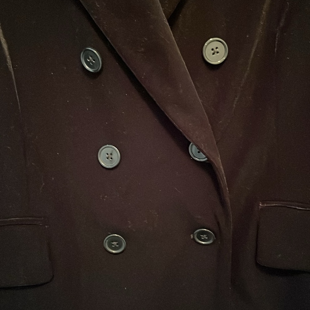 SOFIA Jeans Black Double-Breast Blazer Velvet feel USED excellent condition Sz L - Picture 3 of 8